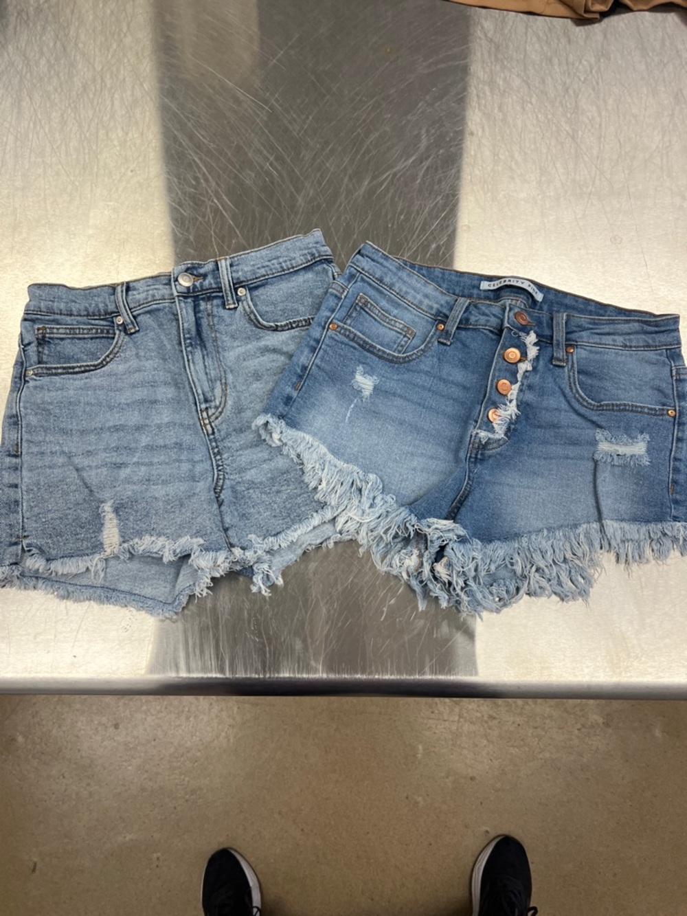 Celebrity Pink Set of Light Blue Distressed Frayed Hem Denim Shorts